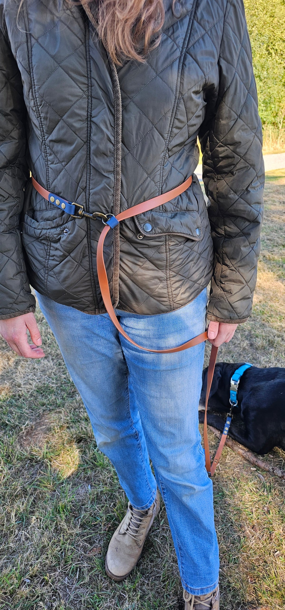 Hands-Free Training Lead – Dark Green & Sage