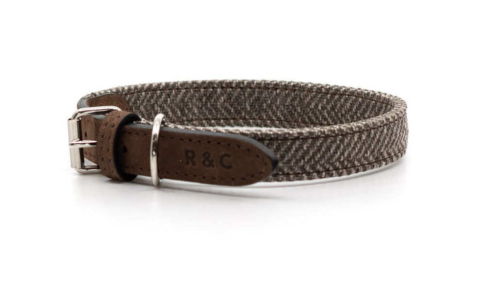 The Lincoln Tweed & Leather Dog Collar